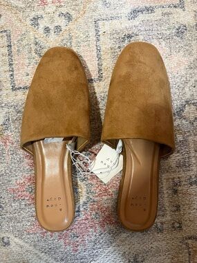 🆕 8.5 a new day Women’s Slip-On Mule in Camel Faux Suede NWT